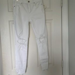 White ripped pac sun high rise jeggings